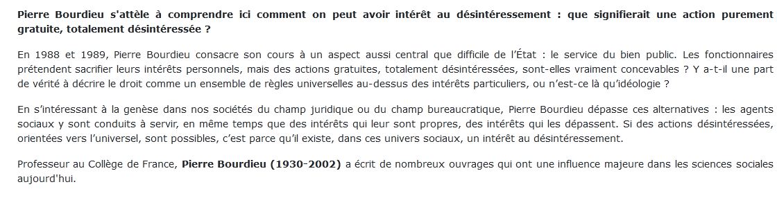 Bourdieu Cours au Collège de France (1987-1989)
