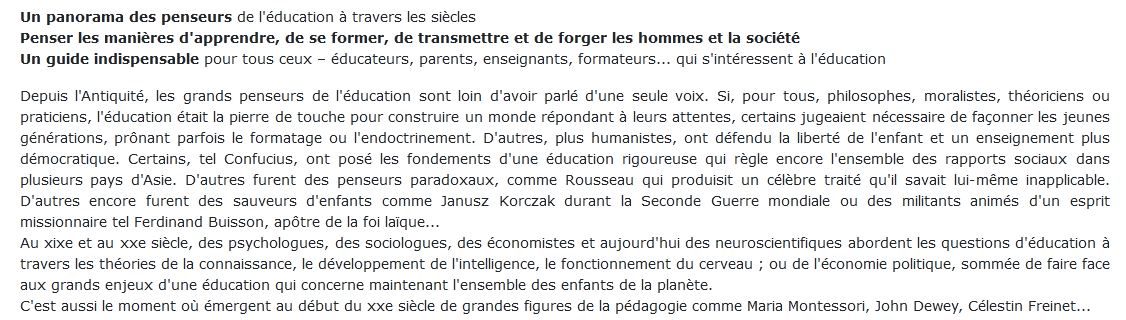 penseurs de l'éducation