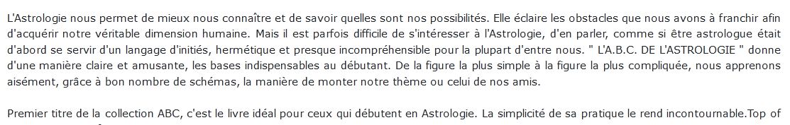 ABC de l'astrologie  Danièle de Caumon 
