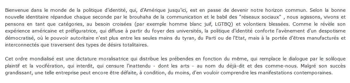 dictature des identités