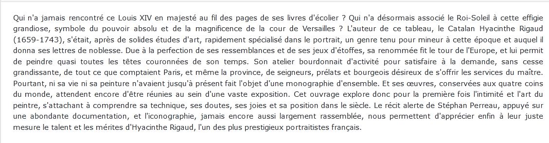 Hyacinthe Rigaud beau livre