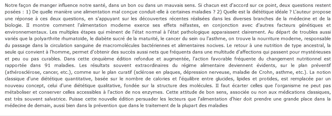 L'Alimentation, ou la troisième médecine
