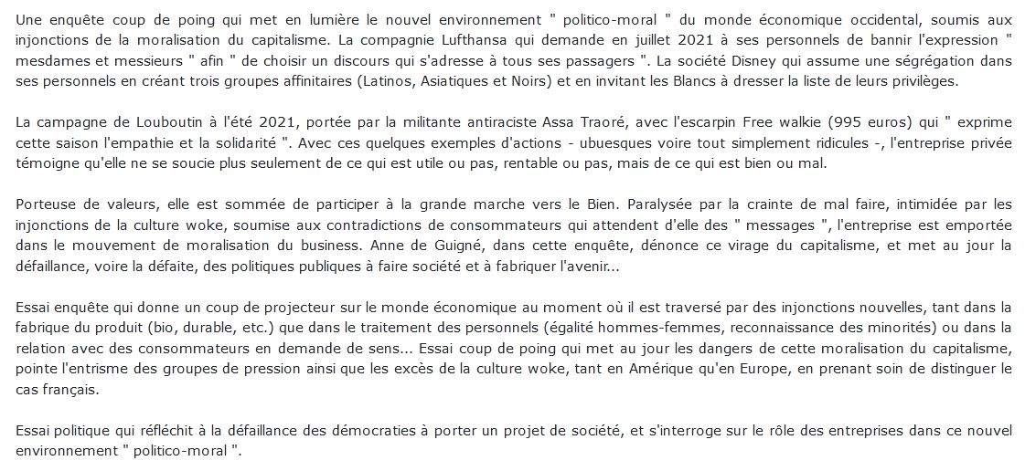 Quand l'entreprise dit le bien et le mal