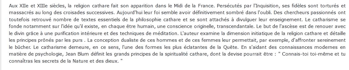 A la recherche des Cathares Jean Blum 
