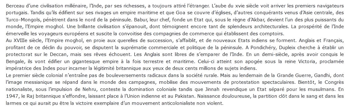 Histoire de l'Inde moderne