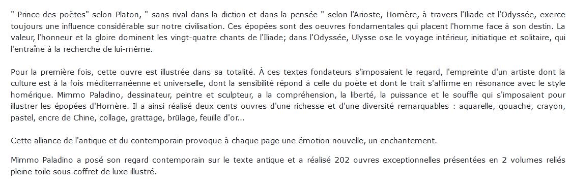 Homère illustrées par Mimmo Paladino