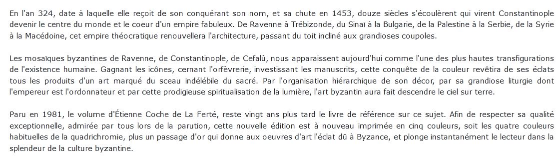 L'Art de Byzance Étienne Coche de la Ferté 