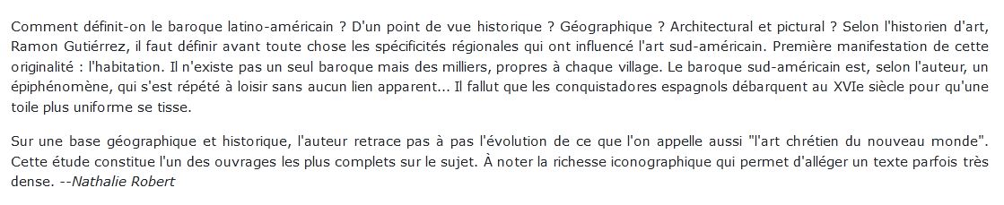 Le baroque en Amérique latine