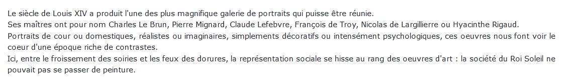 Le portrait français sous le règne de Louis XIV