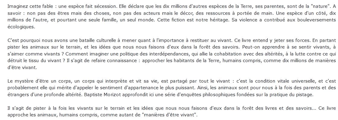 Manières d'être vivant