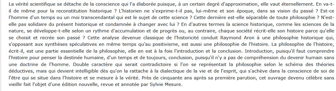 Essai sur les limites de l'objectivité historique