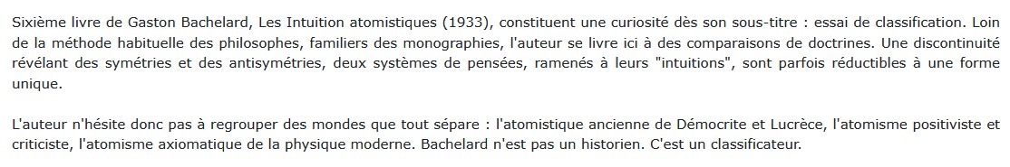Les intuitions atomistiques