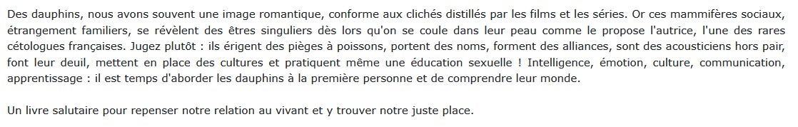 Dans la peau d'un dauphin, Fabienne Delfour 