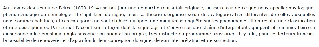 Ecrits sur le signe, Charles Sanders Peirce