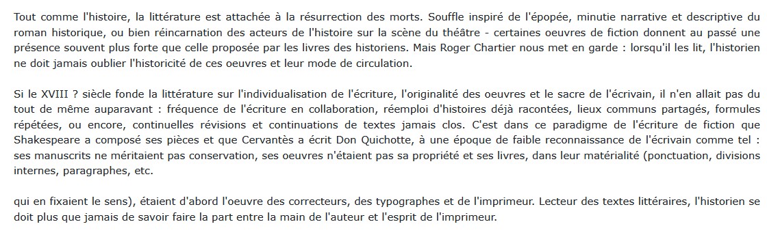 La main de l'auteur et l'esprit de l'imprimeur roger chartier