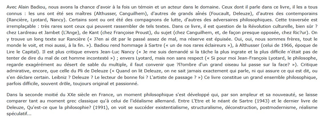 L'aventure de la philosophie française