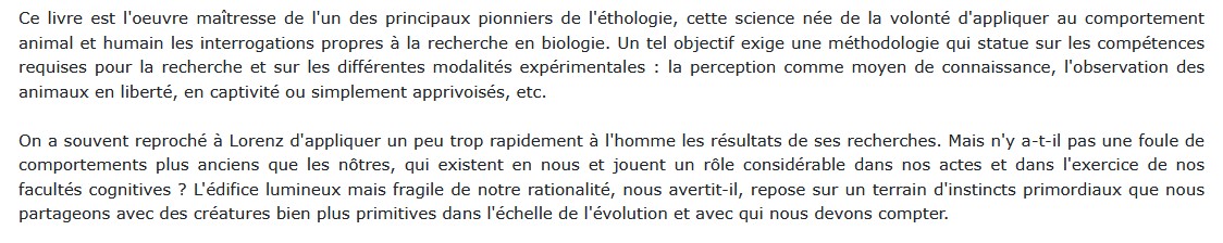 Les fondements de l'éthologie, Konrad Lorenz