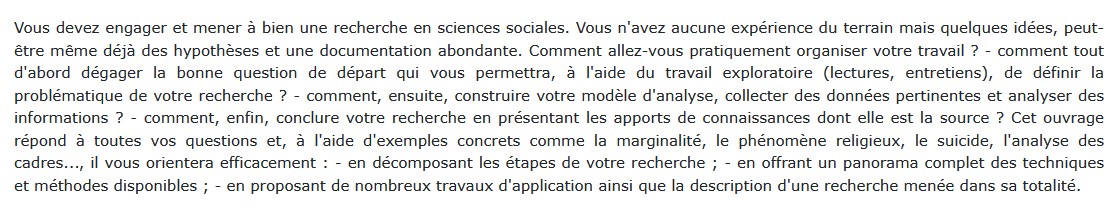Manuel de recherches en sciences sociales