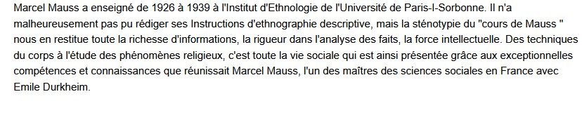 Manuel d'ethnographie Marcel Mauss