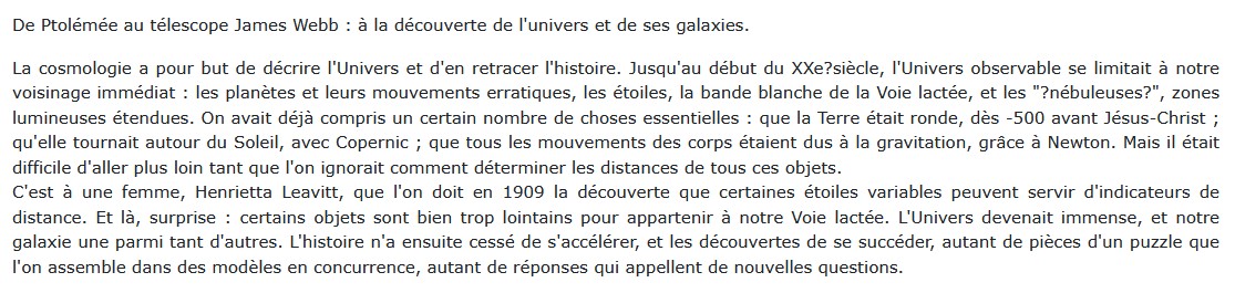 Petite histoire de la cosmologie, Françoise Combes 