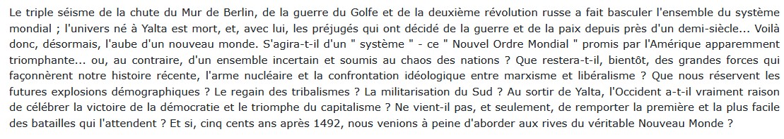 De l'ordre de Yalta au désordre des nations