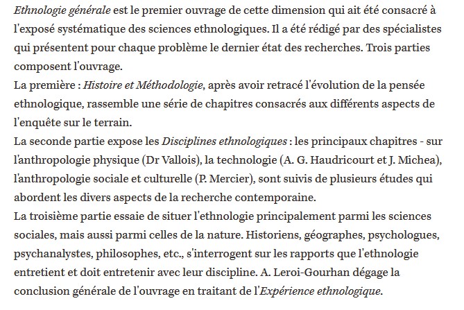 Ethnologie Générale, Jean POIRIER
