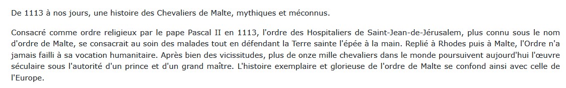 Histoire de l'ordre de Malte, Bertrand Galimard Flavigny