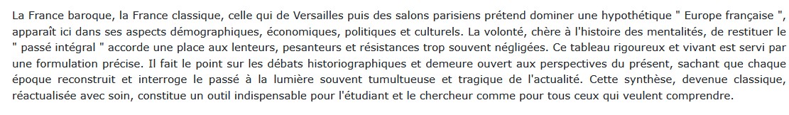 La France aux XVIIe et XVIIIe siècles, Robert Mandrou 