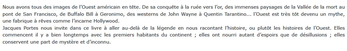La véritable histoire de l'Ouest américain, Jacques Portes