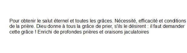 Le grand moyen de la prière, Alphonse de Liguori