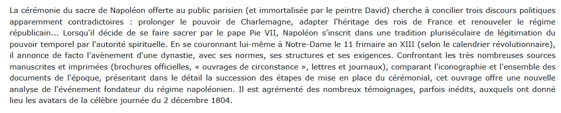 Le sacre de Napoléon, David Chanteranne 