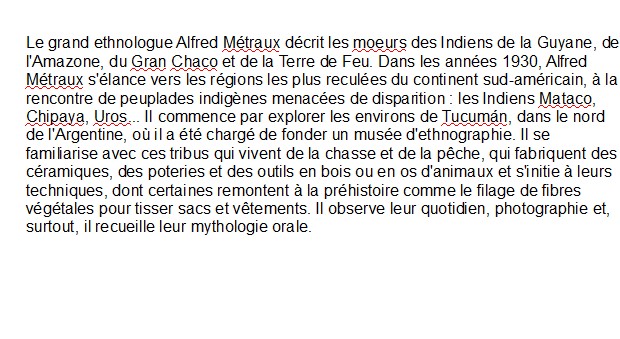 Les Indiens de l'Amérique du Sud, Alfred Métraux