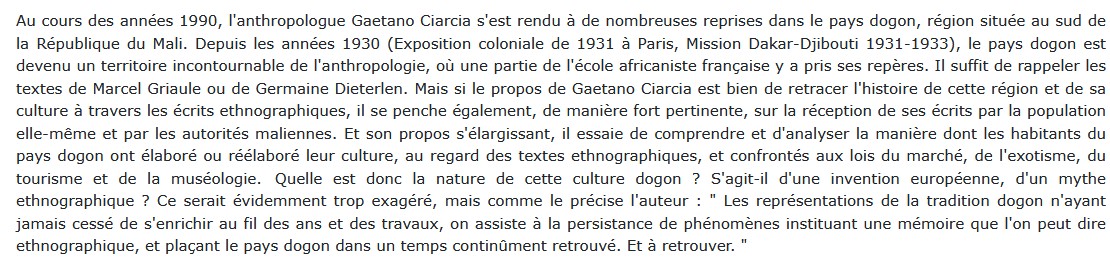 L'exotisme du pays dogon