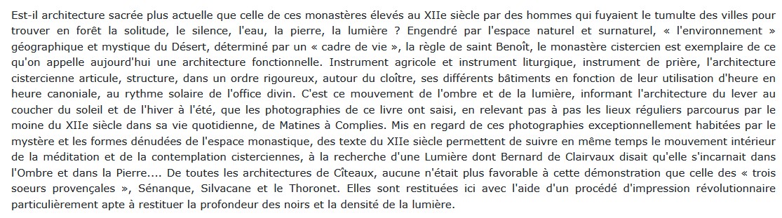 L'ordre cistercien, Francois Cali