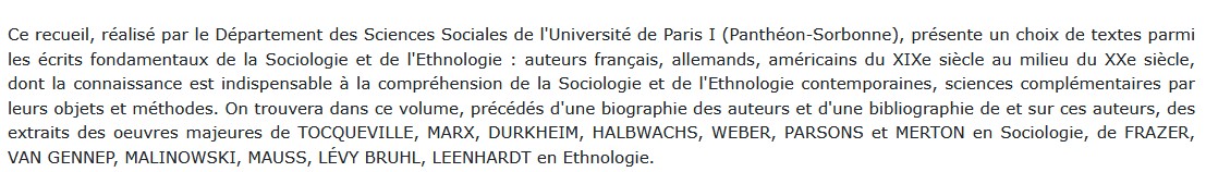 Sociologie-ethnologie - Auteurs et textes fondateurs, Alain Gras 