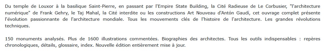 Tout sur l'architecture - Panorama des styles, des courants et des chefs-d'oeuvre