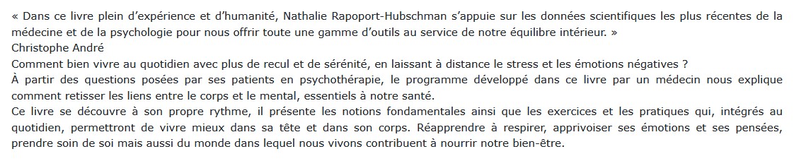 Vivre en accord avec soi - Comment ne pas se laisser submerger, Nathalie Rapoport-Hubschman 