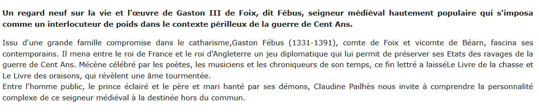 Gaston Fébus, Claudine Pailhès 