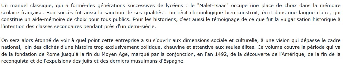 Histoire - Tome 1 : Rome et le Moyen-Age ,  Albert Malet et Jules Isaac 
