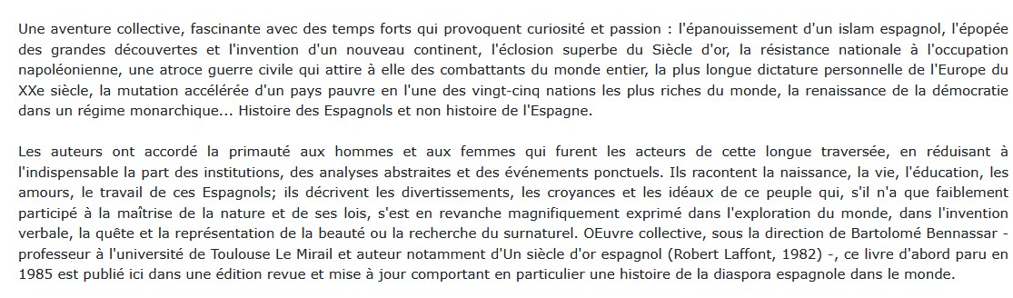 Histoire des Espagnols - VIe-XXe siècle