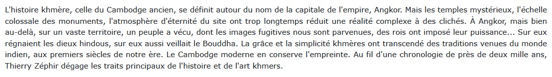 L'Empire des rois khmers, Thierry Zéphir 