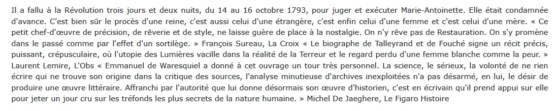 Les derniers Jours de Marie-Antoinette - 14, 15, 16 Octobre 1793