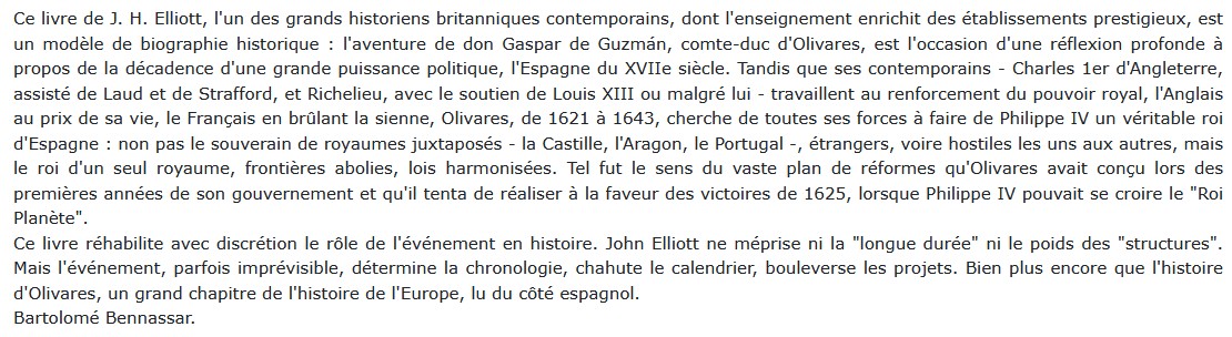Olivares (1587-1645) l'Espagne de Philippe IV