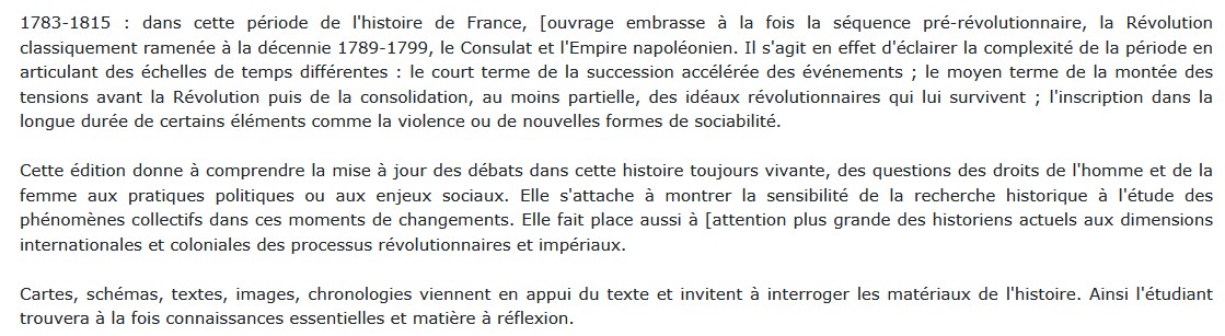 Révolution et Empire 1783-1815, Jean-Pierre Jessenne
