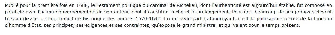 Testament politique, Richelieu 