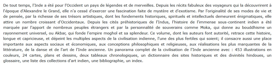 L'Inde ancienne - Histoire et civilisation, Heinrich Gerhard Franz et Peter Gaeffke 