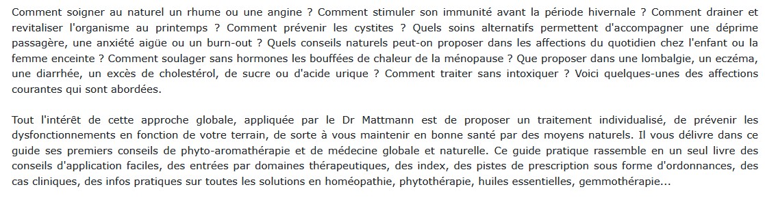 Le grand livre pour se soigner au naturel , Philippe Mattmann