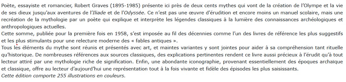 Les Mythes grecs, Robert Graves