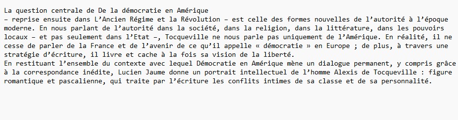 Tocqueville, Lucien Jaume