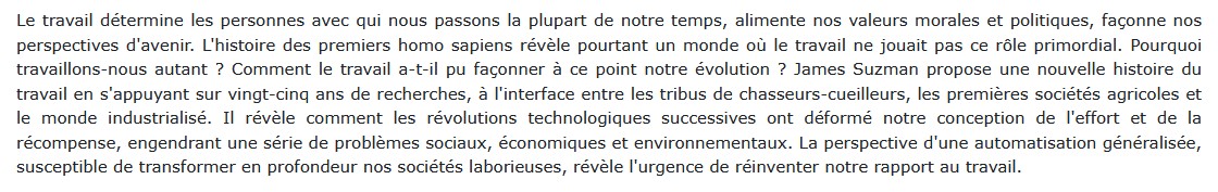 Travailler - La grande affaire de l'humanité, James Suzman